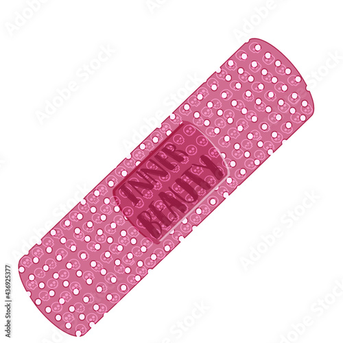 illustration of band aid with the words inner beauty in pink tones.