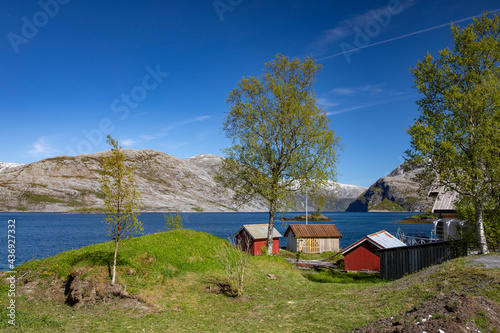 Out on a trip in summer weather to the Velfjord Helgeland Nordland county Norway scandinavia Europe