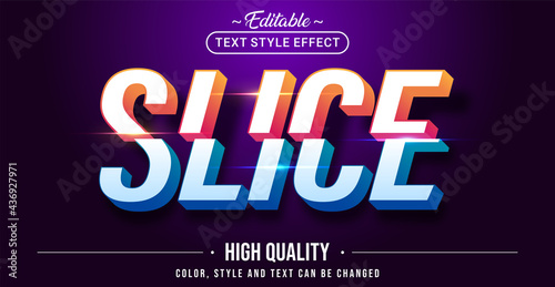 Editable text style effect - Slice text style theme.