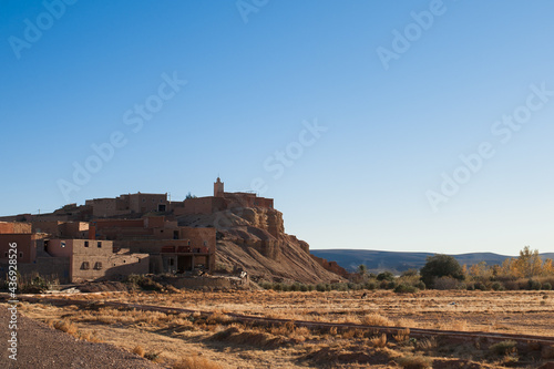 magnificent old kasbah in Atlas mountains landscape village living by traditional subsistence farming