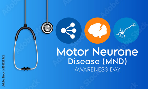 Motor neurone disease (MND) awareness day is observed every year on August 21. it is an uncommon condition that affects the brain and nerves. It causes weakness that gets worse over time. vector art