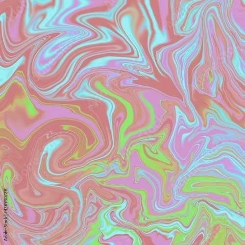 Glowing liquid dynamic flow. Trendy fluid cover design. Illustration for your design. Liquid marble design abstract painting background