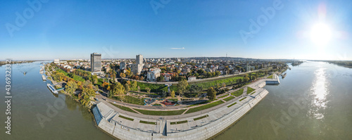 panorama of Danube River and City of Ruse, Bulgaria