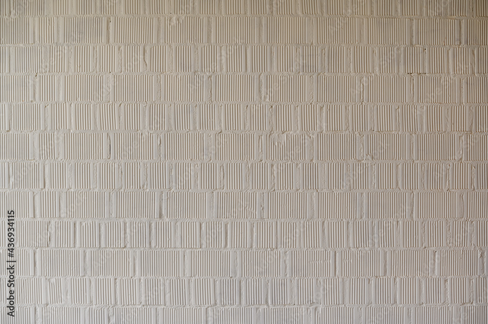 White brick wall for background or texture