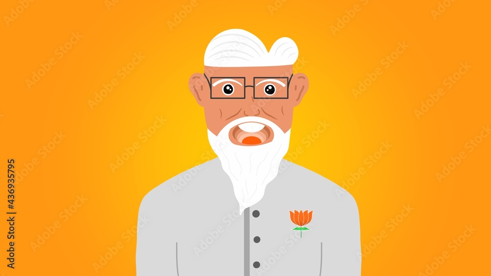Cartoon of Prime Minister of India Narendra Modi. Stock Illustration |  Adobe Stock
