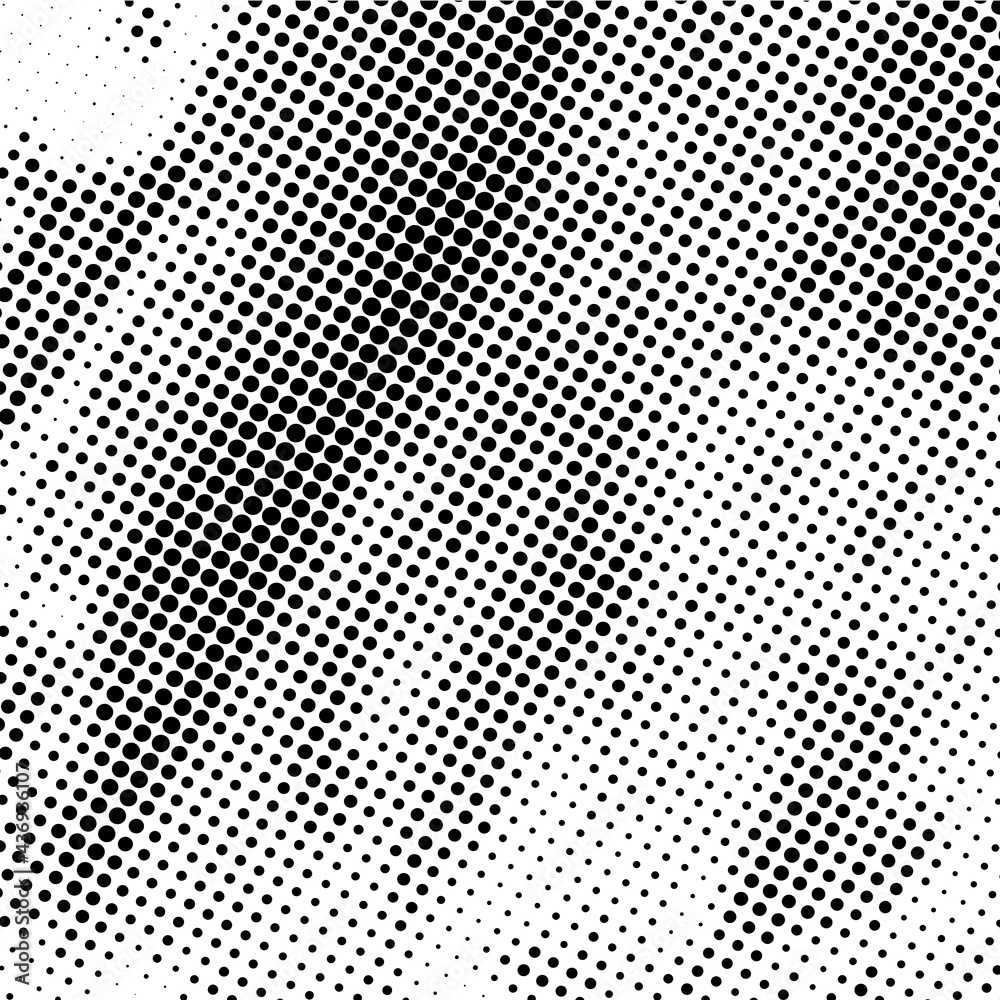 Grunge abstract halftone texture. Trendy distress dirty design element. Spotted circles. Overlay dots texture. Grungy style