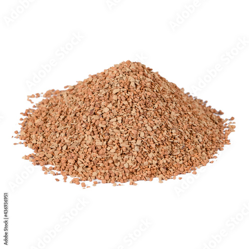 Pile of small rocks on white background