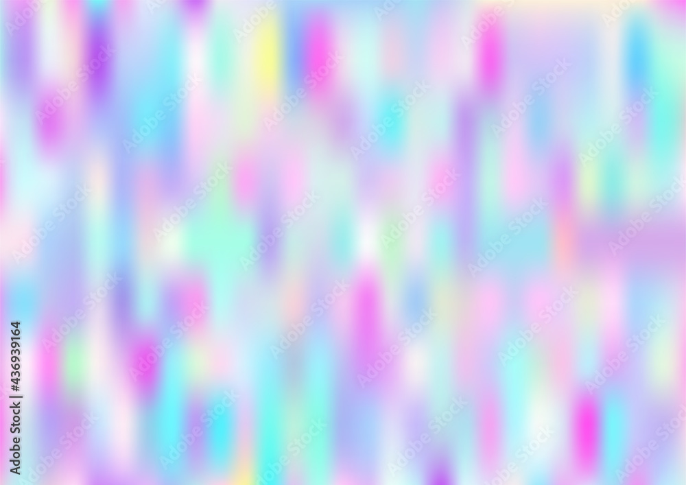 Holograph Dreamy Banner. Gradient Girlie Foil Holo Teal. Rainbow