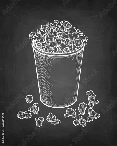 Chalk sketch of popcorn.