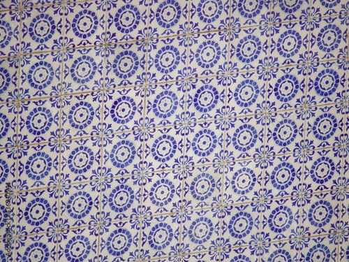 seamless pattern with blue flowers