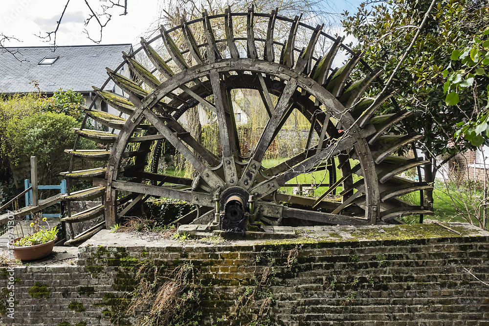 18th century water mill on river Veules at Veules-les-Rose. Veules-les-Roses - tourism and farming village situated on coast of English Channel. Veules les Roses, Seine-Maritime, Normandy, France.