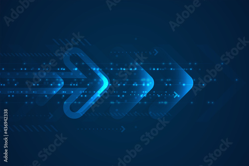 Abstract arrow direction. Technology background. High speed. Hi-tech.