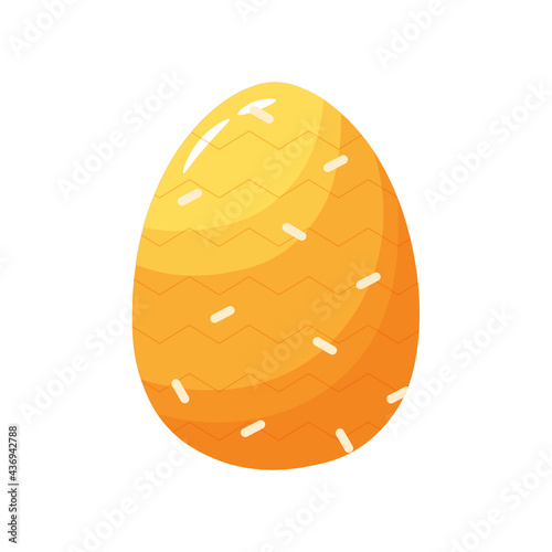 Isolated orange easter egg symbol holiday vector illustration