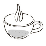 Isolated cup coffee drink draw vector illustration