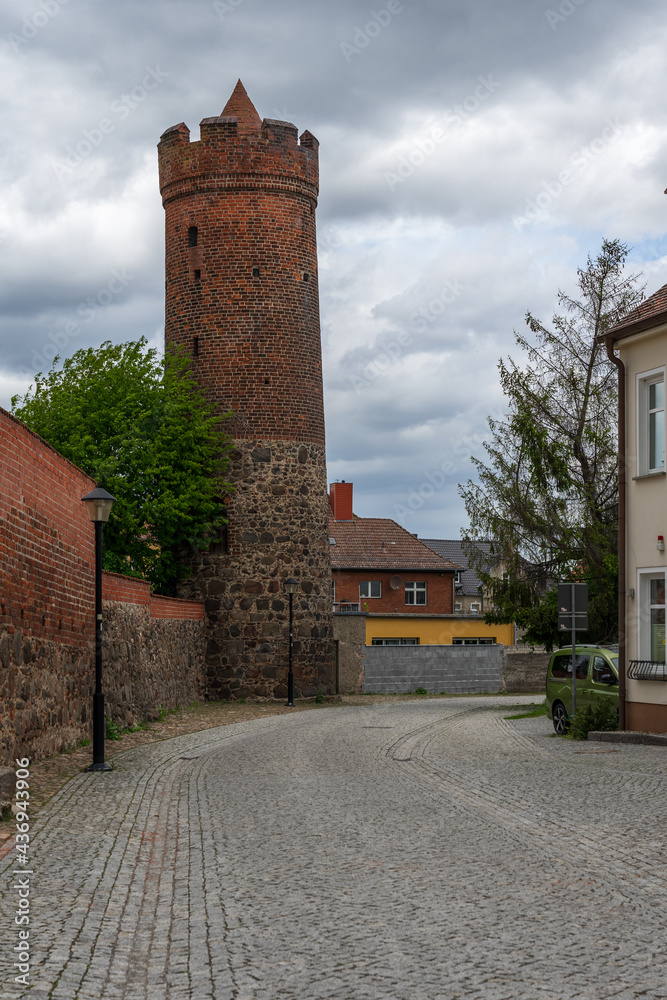 Watchtower. Remains of the fortress wall. Juterbog is a historic town in north-eastern Germany, in the district of Brandenburg.