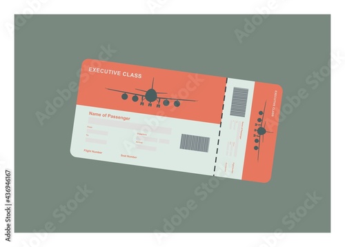 Airplane ticket with airplane icon