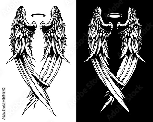 Wings Illustration in tattoo style