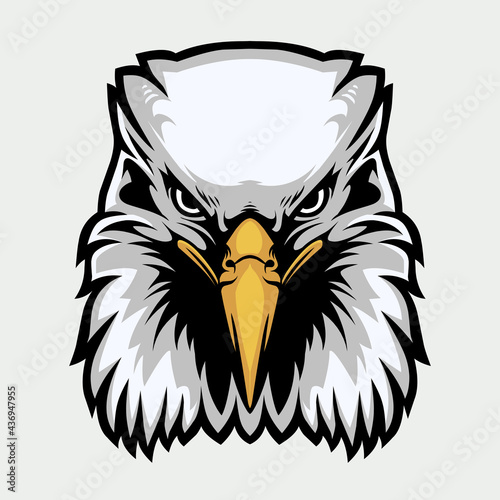 Eagle Head Mascot in Cartoon Style