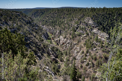 Scenery of the canyon gorge in Walnut Canyon National Monument near Flagstaff Arizona