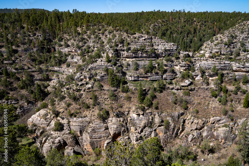 Scenery of the canyon gorge in Walnut Canyon National Monument near Flagstaff Arizona photo