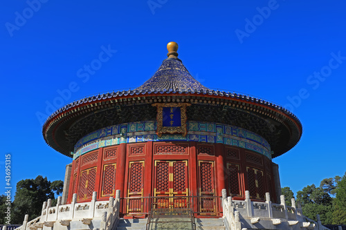 Architectural landscape of the imperial dome of the temple of heaven in Beijing