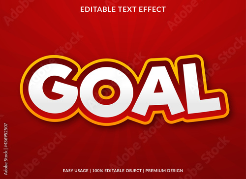 goal text effect editable template design with abstract style and modern concept