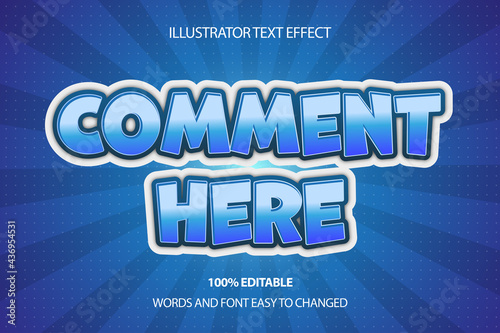 comment here editable text effect and background