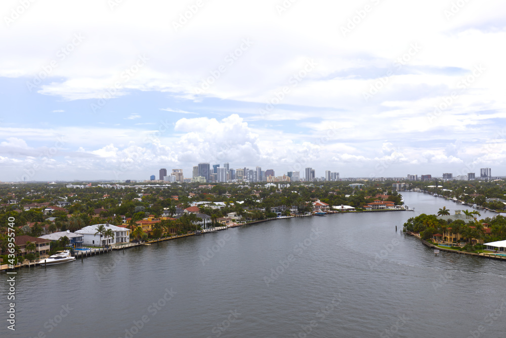 view of the river and Downtown Fort Lauderdale Florida