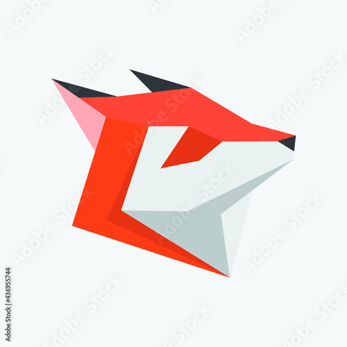 Billede på lærred geometric fox logo design