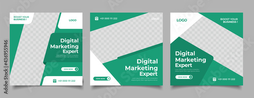 Editable Post Template Social Media Banners for Digital Marketing.	