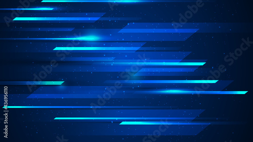 Illustration of light ray, stripe line with blue light, speed motion background. Vector design abstract, science, futuristic, energy, modern digital technology concept for wallpaper, banner background
