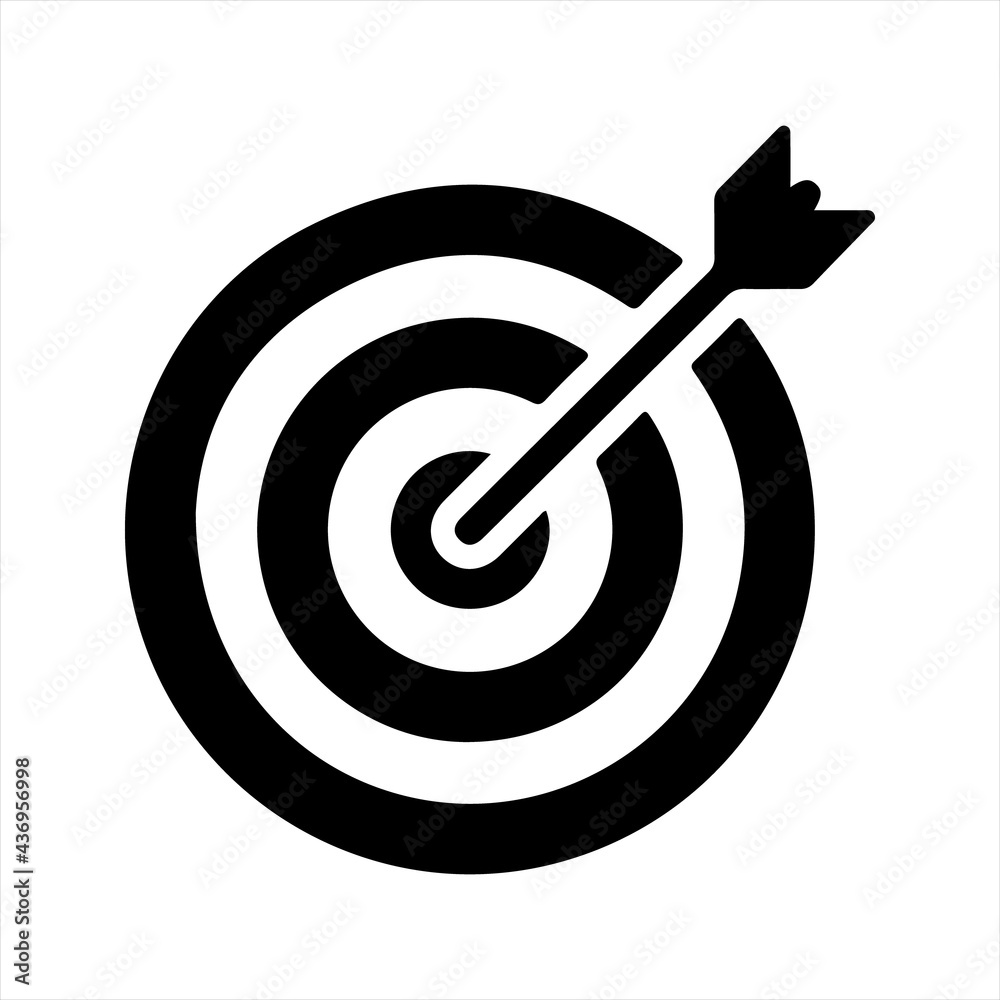 Arrow target icon, vector and glyph Arrow target icon, vector and glyph