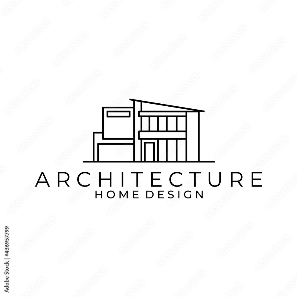 home architecture vector. building line icon illustration design