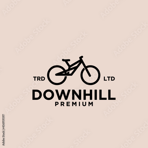 mountain downhill bike vintage logo icon illustration Premium Vector