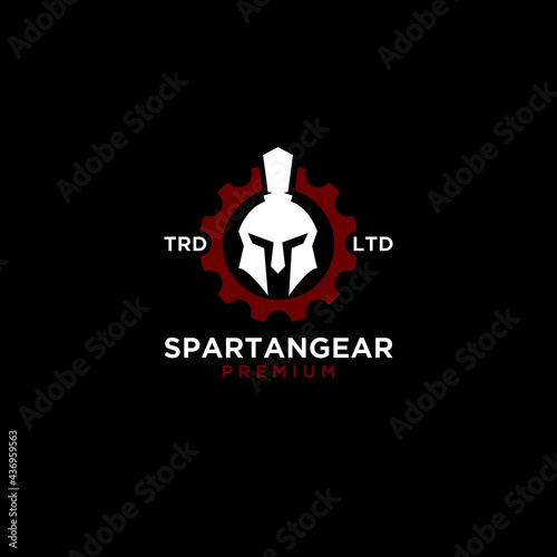 sparta gear logo icon illustration Premium Vector