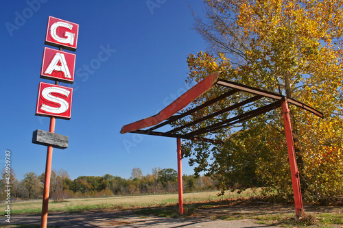 Old Abandoned Gas Station rural Eastern Texas