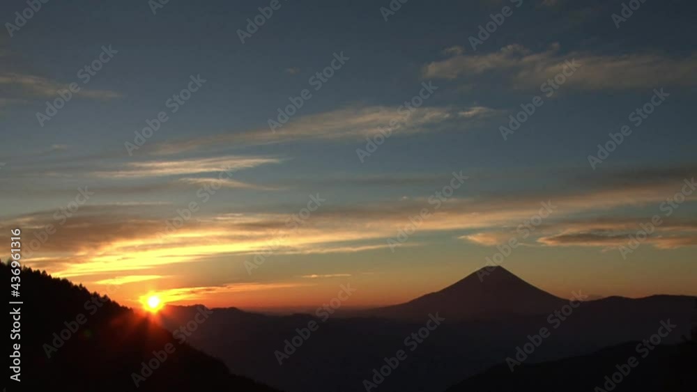 夕日と富士山 夕日と富士山