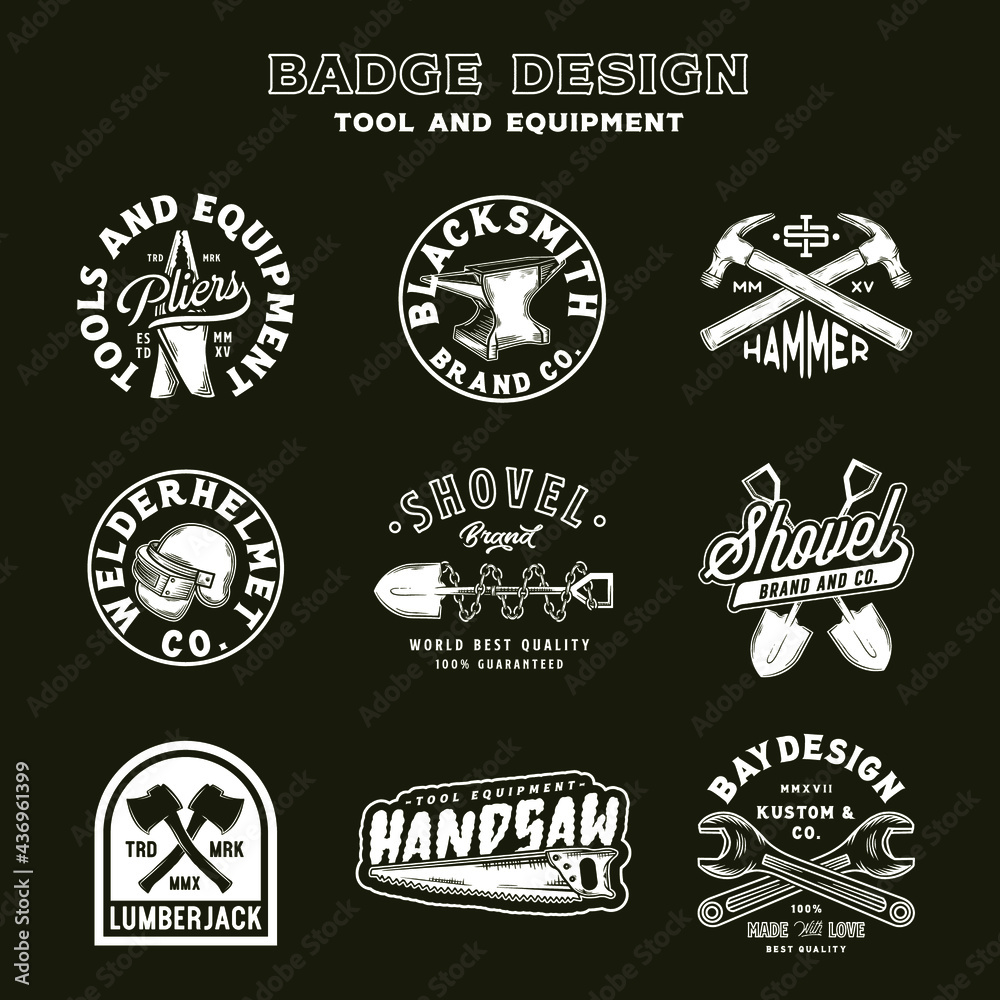 Fototapeta premium Tools and equipments Vector Illustration set