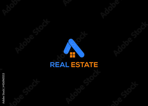 A letter real estate logo design 