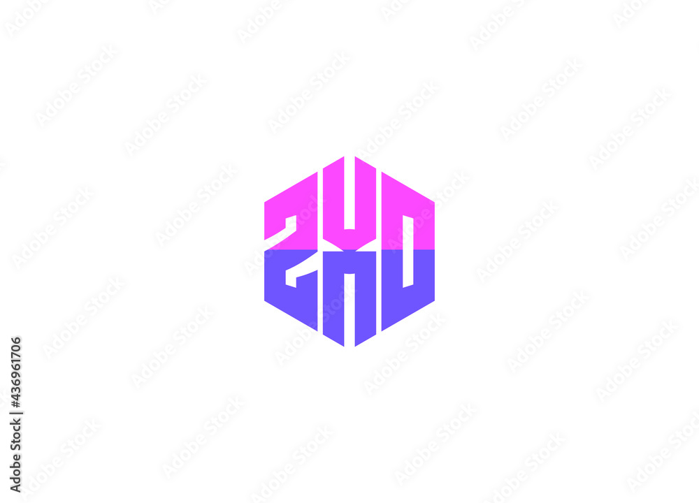 Colorful Polygon shape lettering ZXD logo Colorful Polygon shape lettering ZXD logo