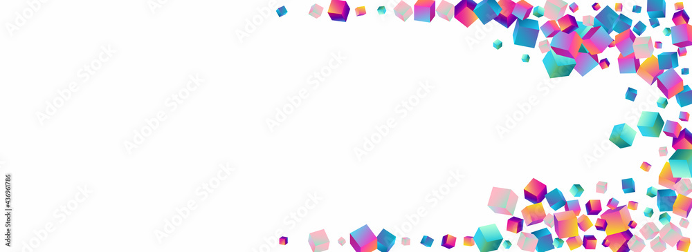 Multicolored Block Vector Panoramic White