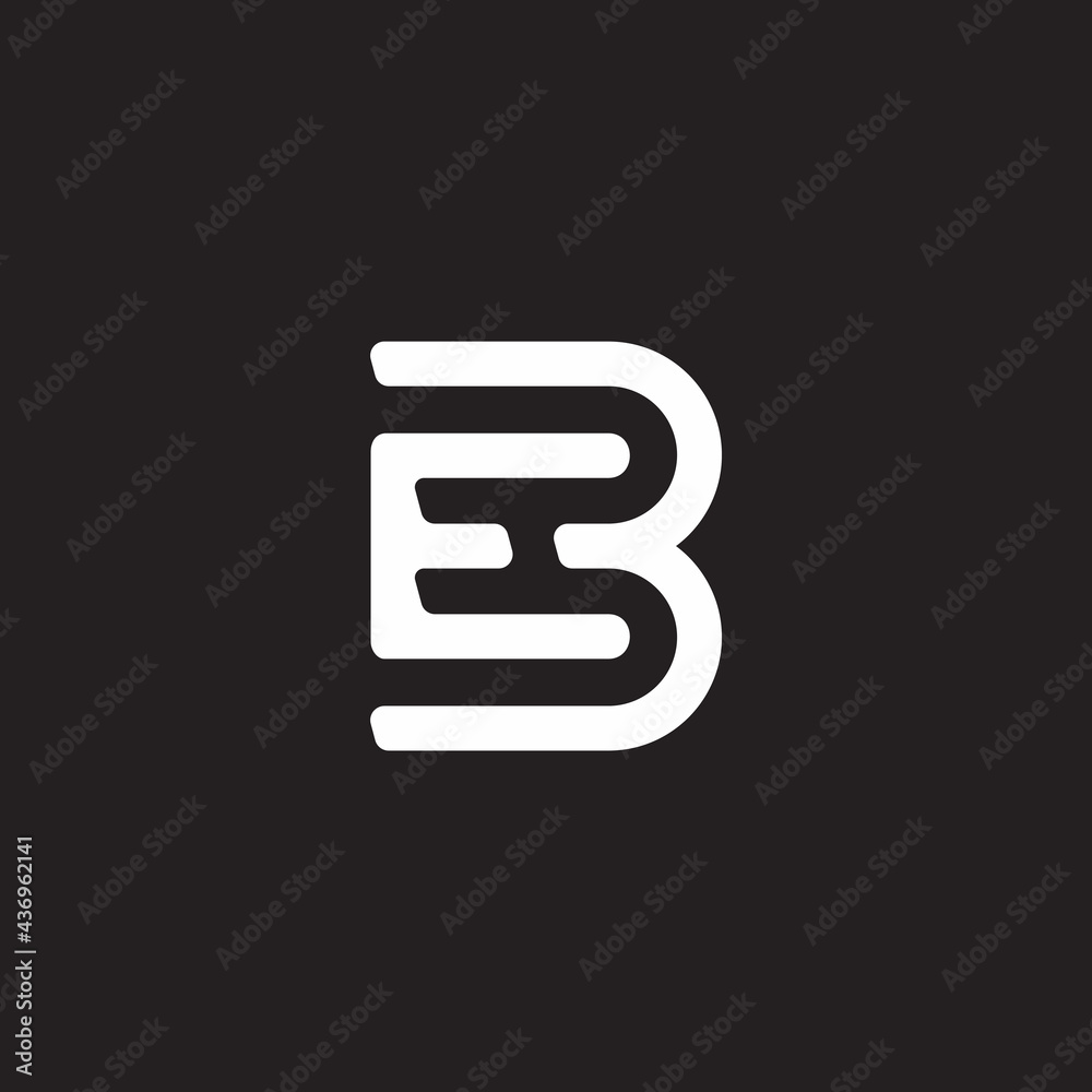 letter eb simple geometric linear logo vector letter eb simple geometric linear logo vector