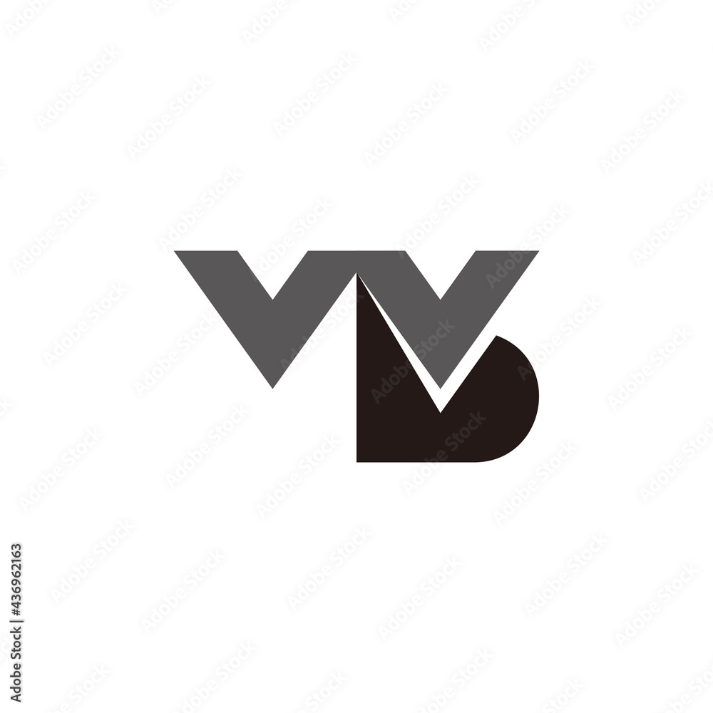 letter wb simple geometric logo vector letter wb simple geometric logo vector