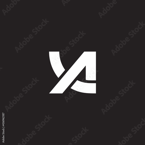 letter ya geometric linked line logo vector