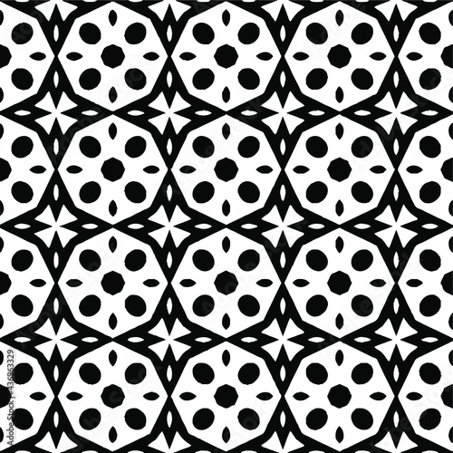 Geometric vector pattern with Black and white colors. Seamless abstract ornament for wallpapers and backgrounds.