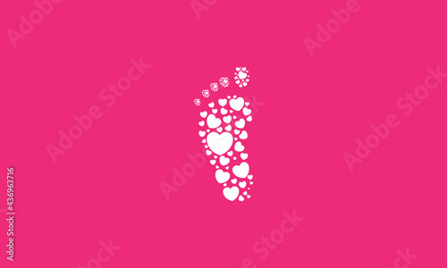 soles of the feet with love shape logo symbol vector icon illustration graphic design