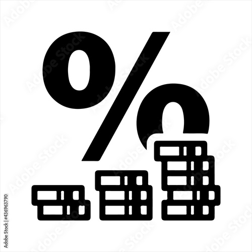 Discount icon, vector and glyph
