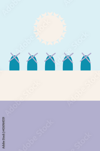 abstract colored landscape. boho, minimalism
