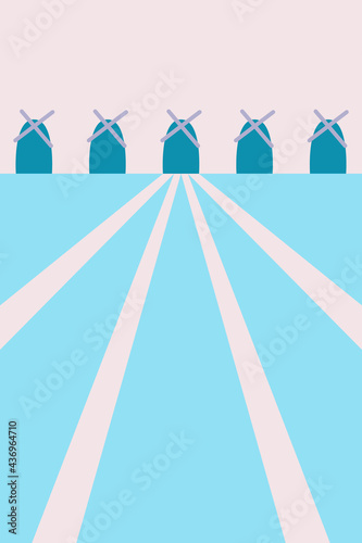 abstract colored landscape. boho, minimalism