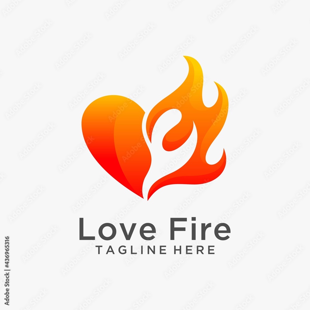 Love fire logo design Love fire logo design